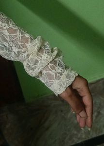 cream lace shrug