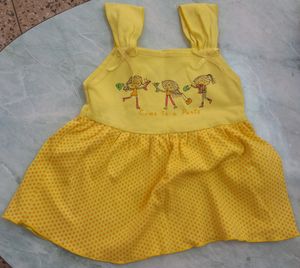 Golden Sleeveless Frock
