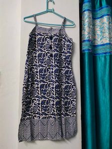 Blue & White Printed Dress