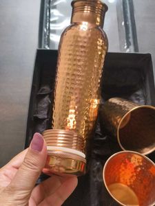 Pure Copper  Water Bottle with 2 Glasses