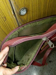 Vintage Olive Green and red crossbody bag