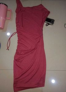 Zara Cute Ruchhed Knee Length Dresss