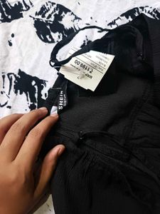 Black Ruffle Detail Maxi Dress