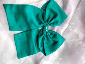Teal Bow Hair Clips - Set of 2