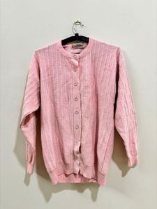 Pink Button Up Cardigan