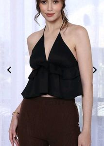 Stylish Black Halter Top