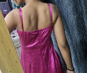 THRIFTED Pink SATIN DRESS