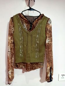 Long Sleeves Tops With Hood