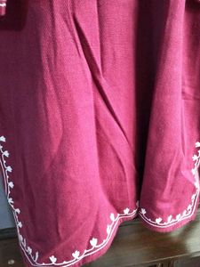 Woolen Pheran with Floral Embroidery