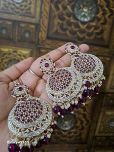 Beautiful Maang Teeka With Earrings Set