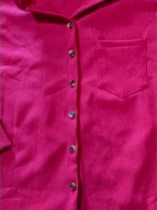 H &amp; M Hot Pink Ripped Shirt For Women