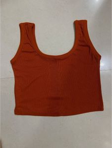 Rust Ribbed Tank Top