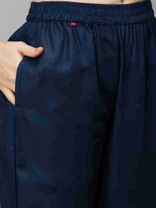 Navy Striped Kurti Set