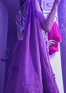 Purple Embellished Two-Piece Set