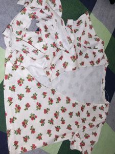 New Flowers Printed Cross Top