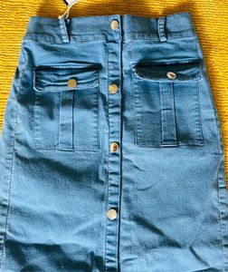 Denim Button-Down Maxi Skirt