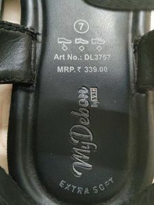 Black Elastic Strap Sandals - Size 7