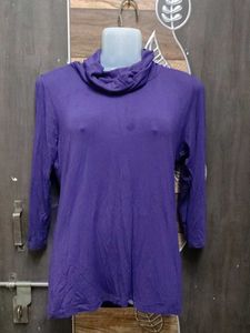 Purple Cowl Neck Top
