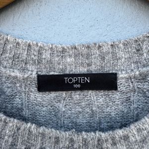 Gray Knit Pullover Sweater