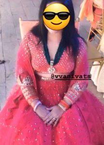 Red Embroidered Lehenga