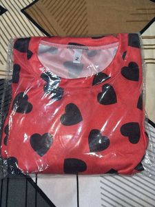 Cute Red Heart Pajama Set