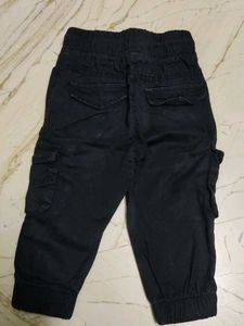 Boys Black Cargo Capri