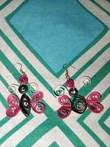 Hand Made Butterfly Quilling Earrings