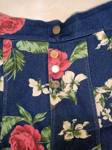 Denim Skirt With Front Buttons