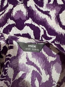 Patterned Puff Sleeve Top