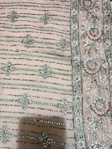 Light Peach Colour Stone Work Plazo Dupatta Sath