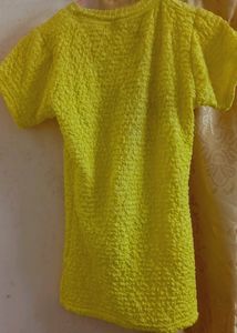 Bubble Cotton Blend Vintage Yellow Top