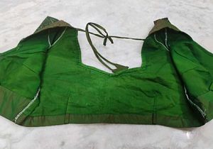 Green color Silk blouse