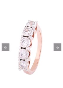 American Diamond Gems Embellished Bang Ring