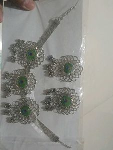 Peacock Oxidized Necklace With Other Accessories