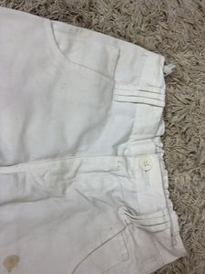 Kids' White Cropped Pants