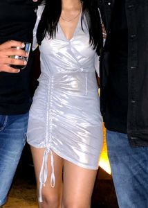 Shimmery,Silver Party Dress, Perfect For Club And Birthdays .Size:Small