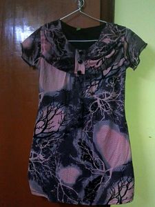 Pink And Black Pattern Top