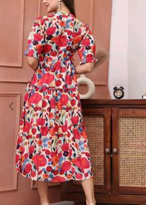 Floral Tiered Midi Dress
