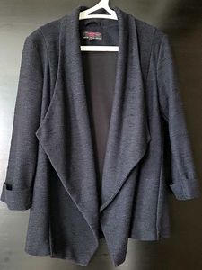 Elegant Black Open Front Jacket