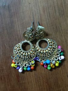 Boho Colorful Jhumka Earrings