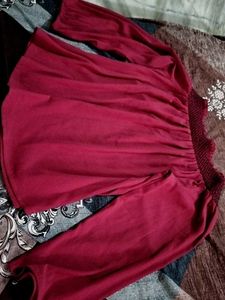 Maroon Bell Sleeve Top