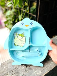 Penguin - Bamboo Fibre Dinner Set - Blue