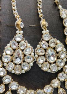 White Stone HeavyJewellery Set
