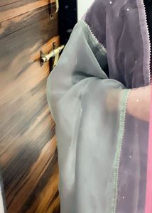 Elegant pakistani set with organza duppatta