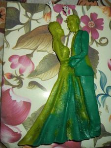 Vintage Wedding Couple Candle