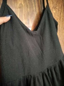 Black V-Neck Mini Dress