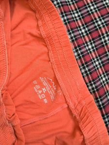 Combo Of miss T Orange Cotton Leggings Xl And Pink