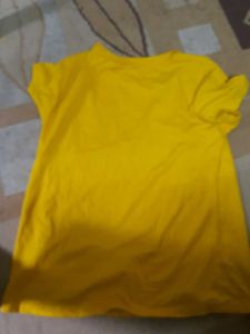 Yellow Casual T-Shirt Size- L