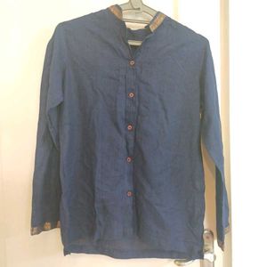 Fabindia Navy Blue Women's Kurta Shirt