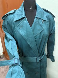 Luxury Teal Trench Coat